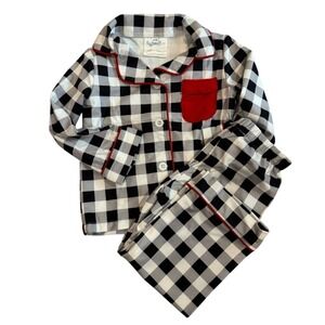 NWOT Cozy Kids Checkered Pajama Set with Red Pocket 12 months